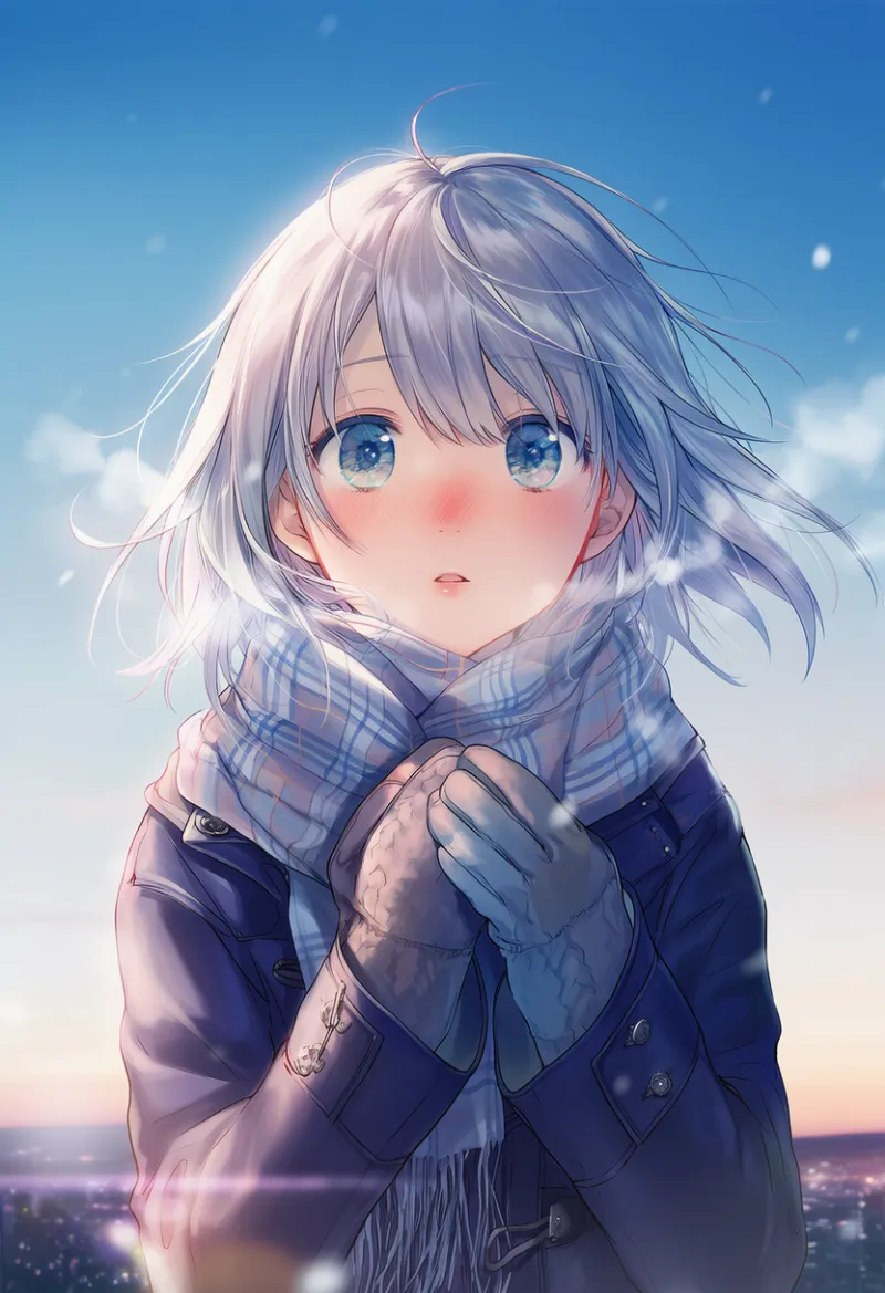 吐く息、白い息のAIイラスト｜プロンプト紹介