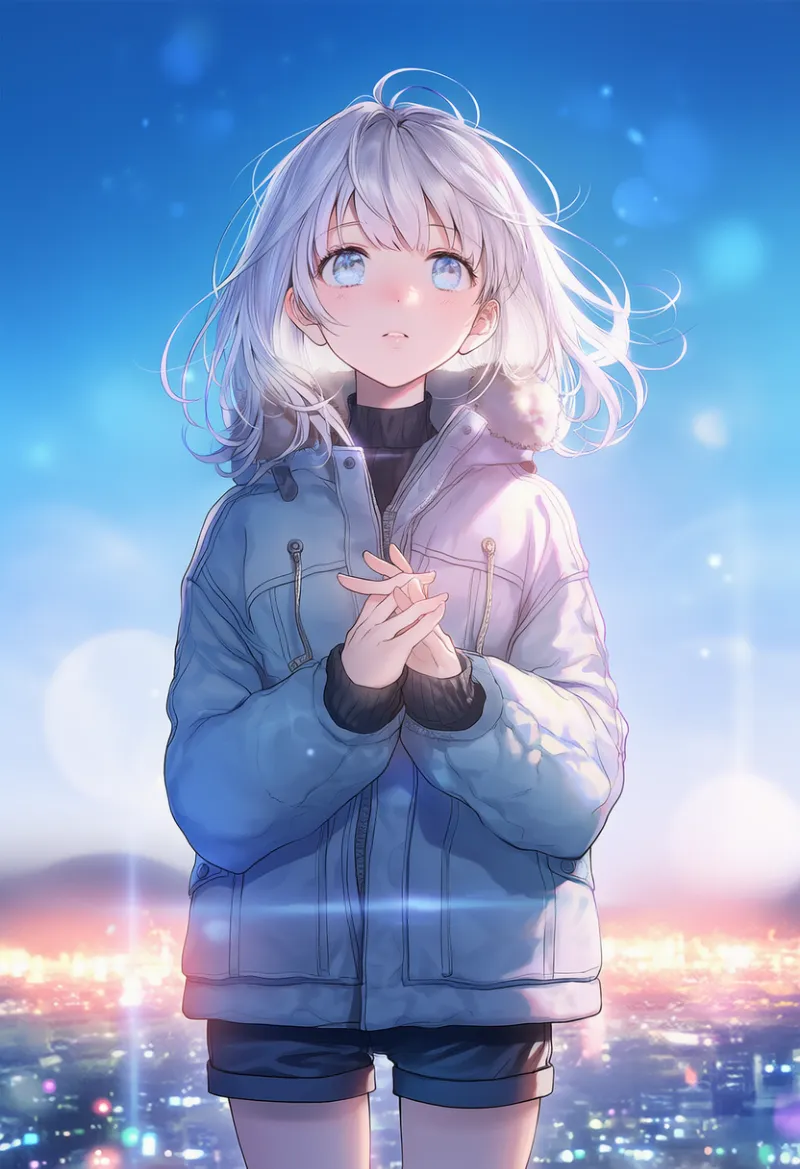 ショートパンツの冬服AIイラスト｜プロンプト紹介