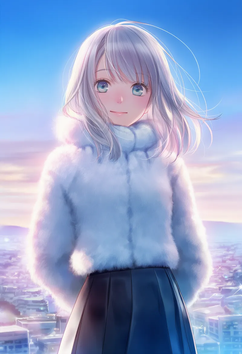 ふわふわの冬服のAIイラスト｜プロンプト紹介