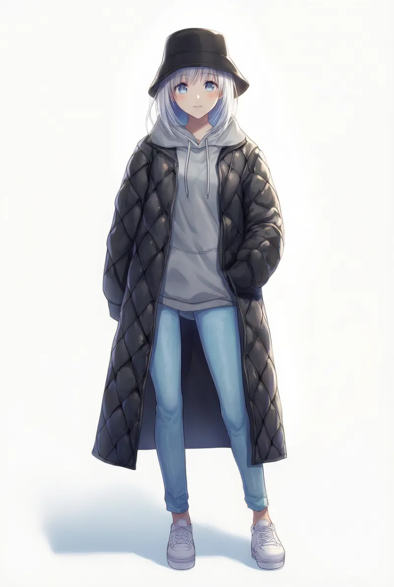 キルティングコート（韓国風）｜冬服コーデのプロンプト