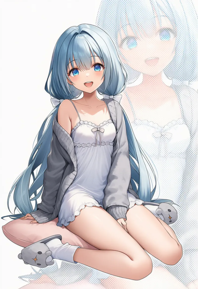 ズームレイヤーをハーフトーンにするプロンプトのためのAIイラスト作例