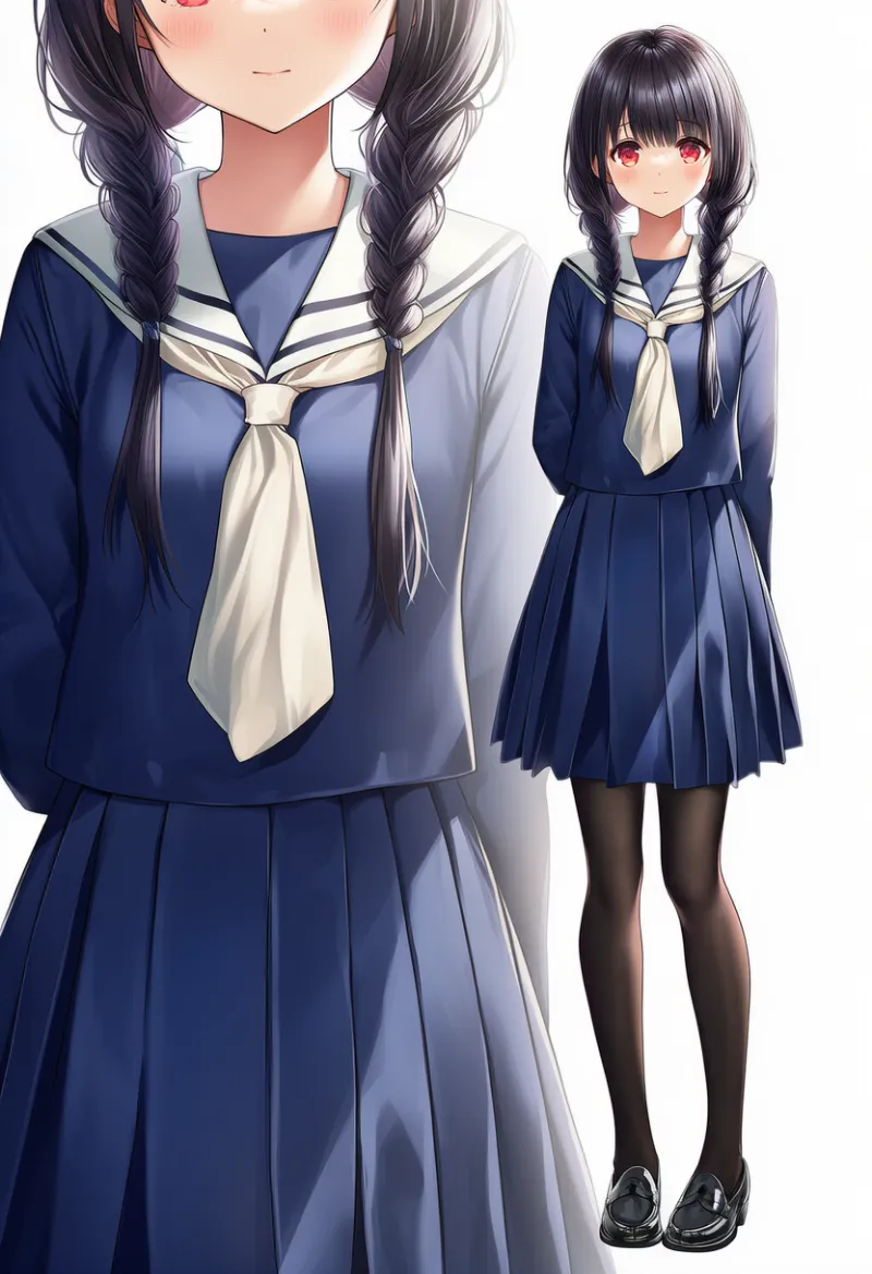 顔から下のズームレイヤーを表示したAIイラスト｜プロンプト紹介