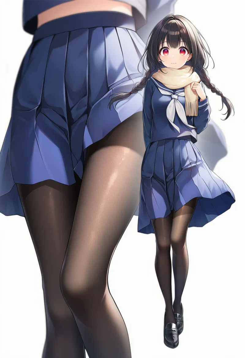 下半身のズームレイヤーを表示したAIイラスト｜プロンプト紹介