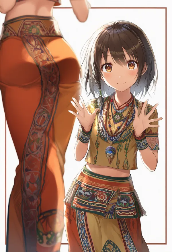 オーストラリア先住民の衣装のプロンプト｜AIイラスト作例