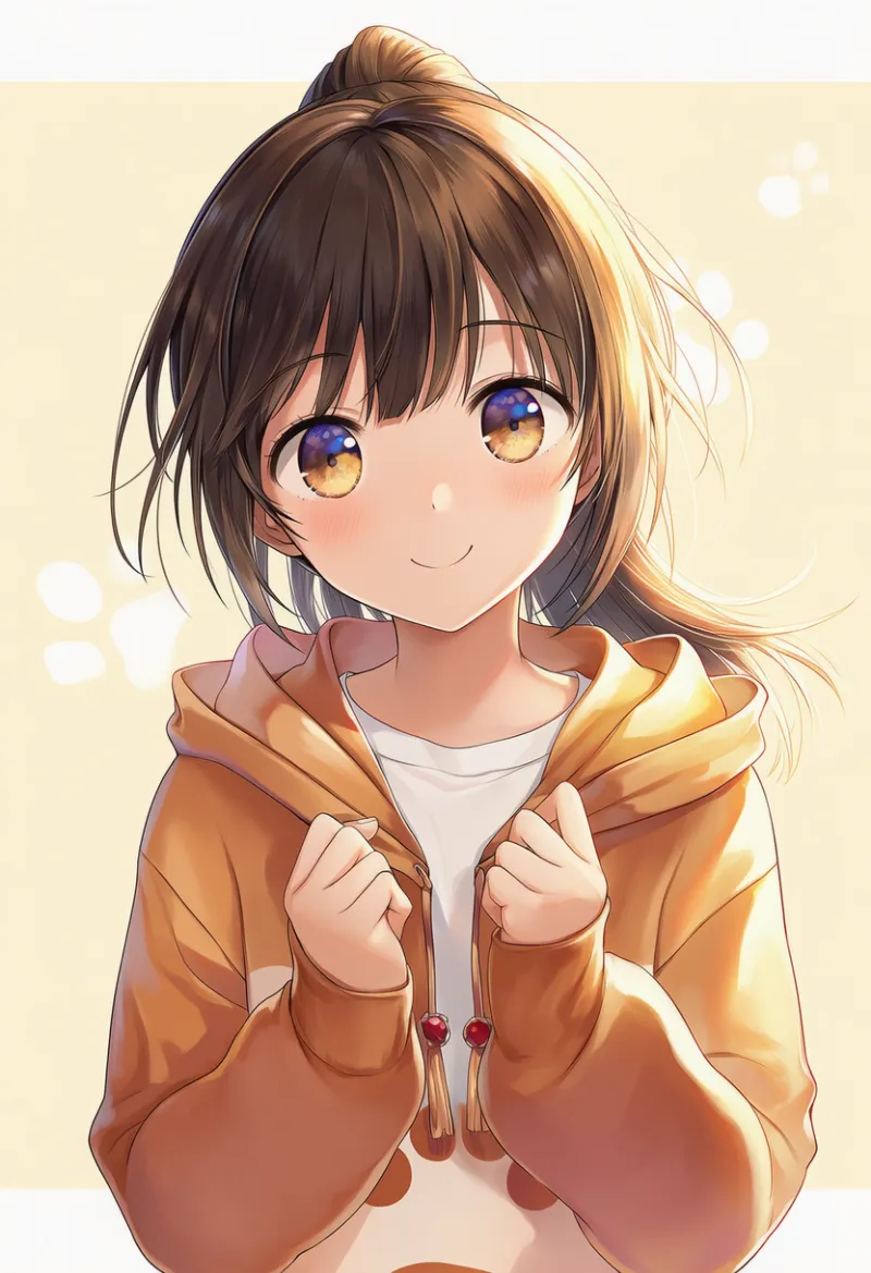 フードを下げた状態のプロンプト｜動物コスプレAIイラスト