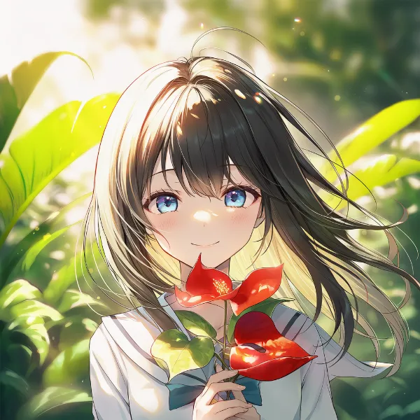 アンスリウムのプロンプト紹介｜熱帯・エキゾチック系の花・AIイラスト