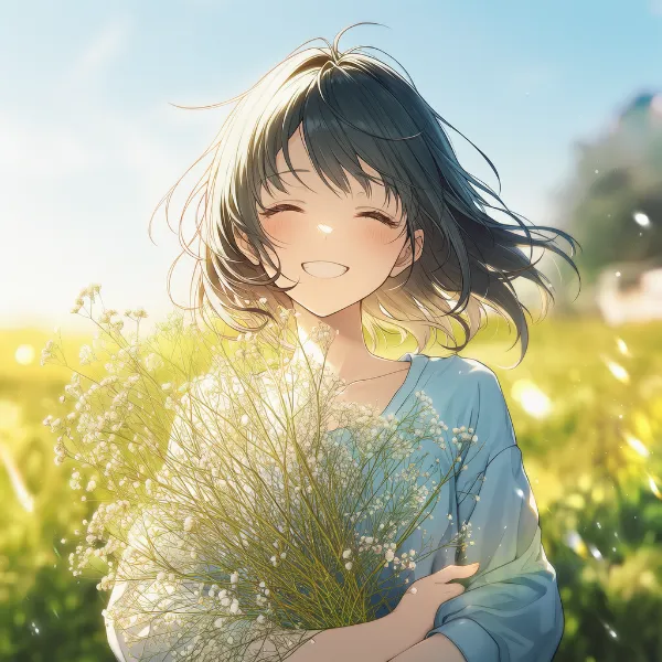 かすみ草のプロンプト紹介｜野花・AIイラスト