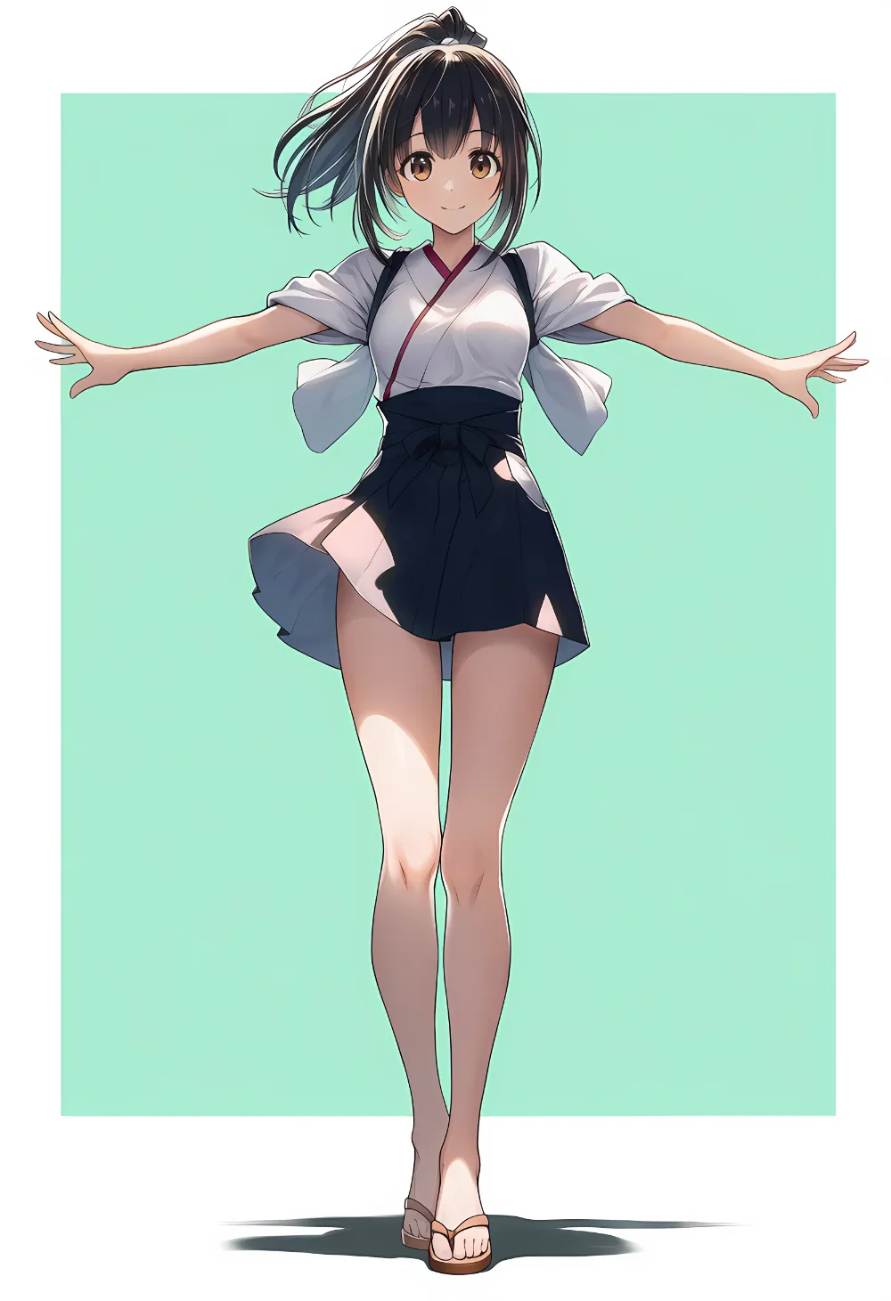 バランスを取って立つポーズのプロンプト｜AIイラスト