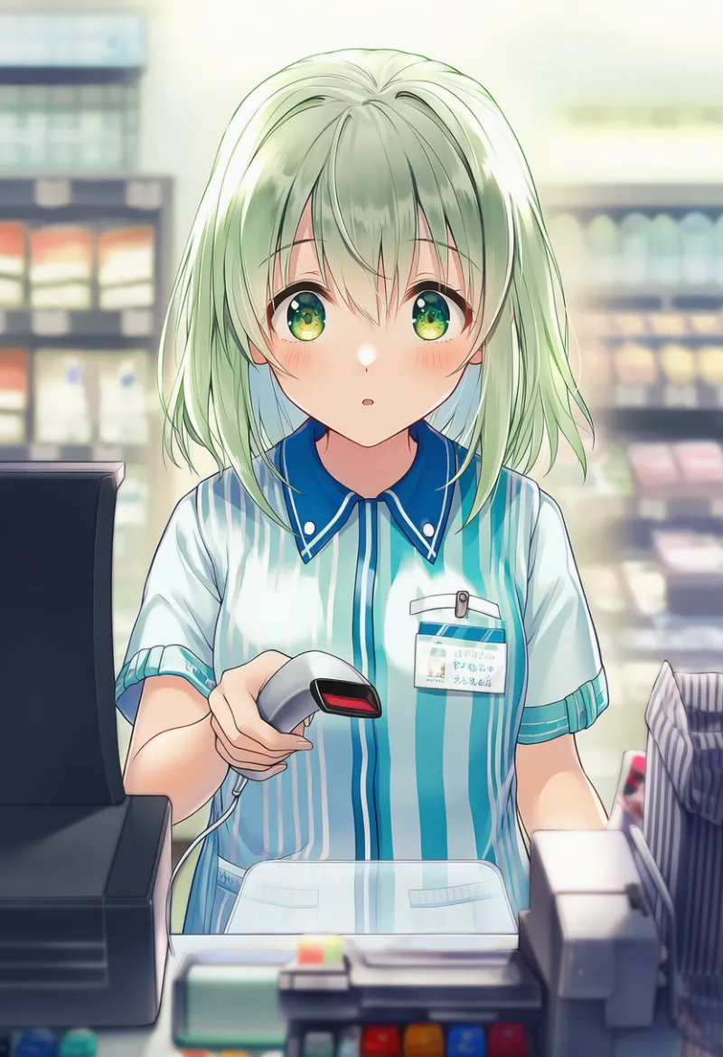 バーコードスキャナーのAIイラスト作例とプロンプト紹介