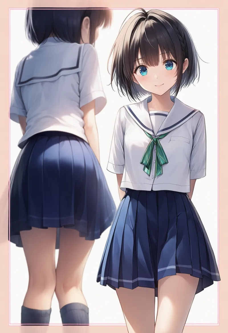 清楚な制服美少女のAIイラスト作例