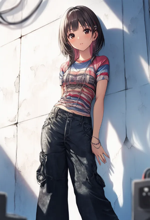 ベルボトムのAIイラストとプロンプト紹介｜y2kファッションの組み合わせ