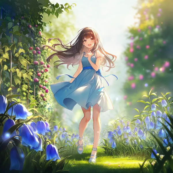 ベルフラワーのプロンプト紹介｜多年草の花・AIイラスト