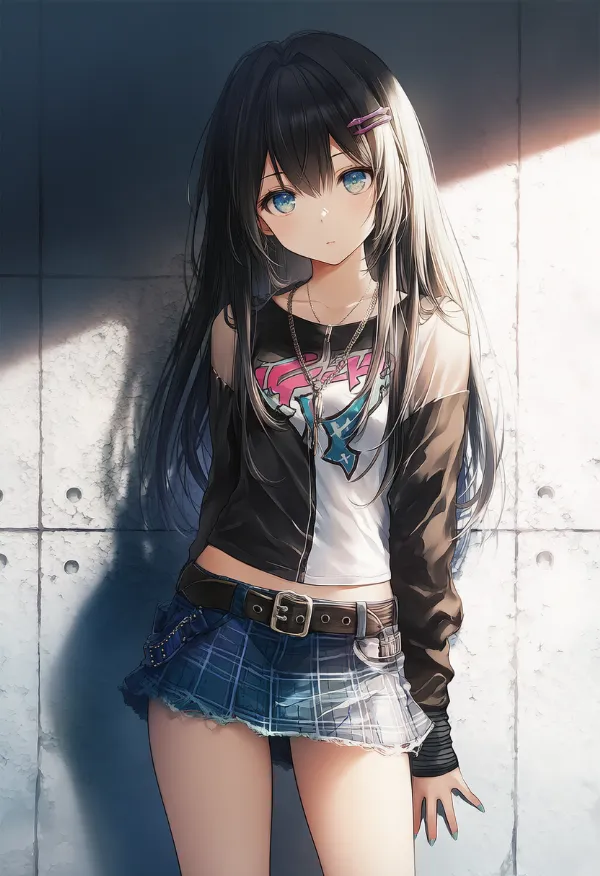 ベルトのAIイラストとプロンプト紹介｜y2kファッションの組み合わせ