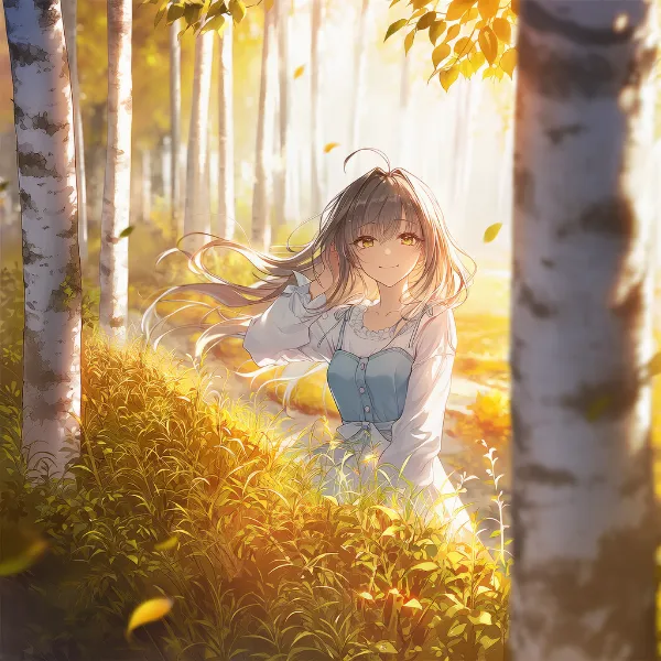 カバノキのプロンプト紹介｜樹木のAIイラスト