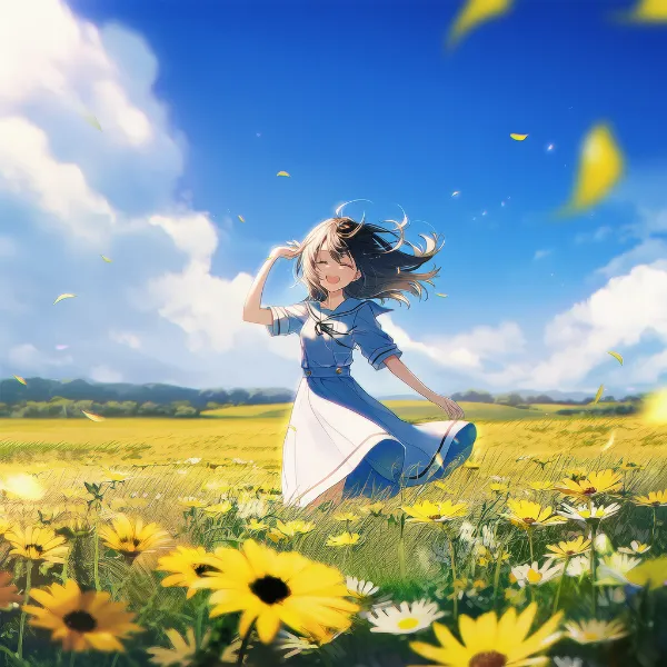 ブラックアイドスーザンのプロンプト紹介｜多年草の花・AIイラスト