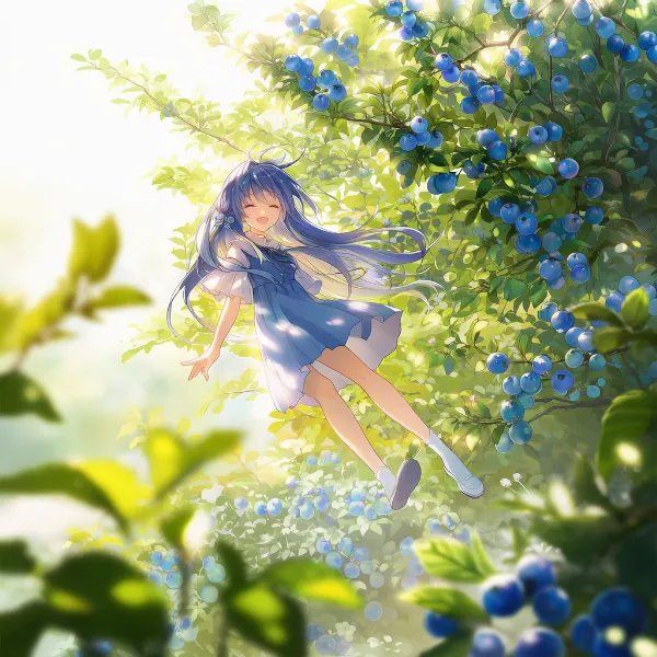 ブルーベリーのプロンプト紹介｜花のAIイラスト