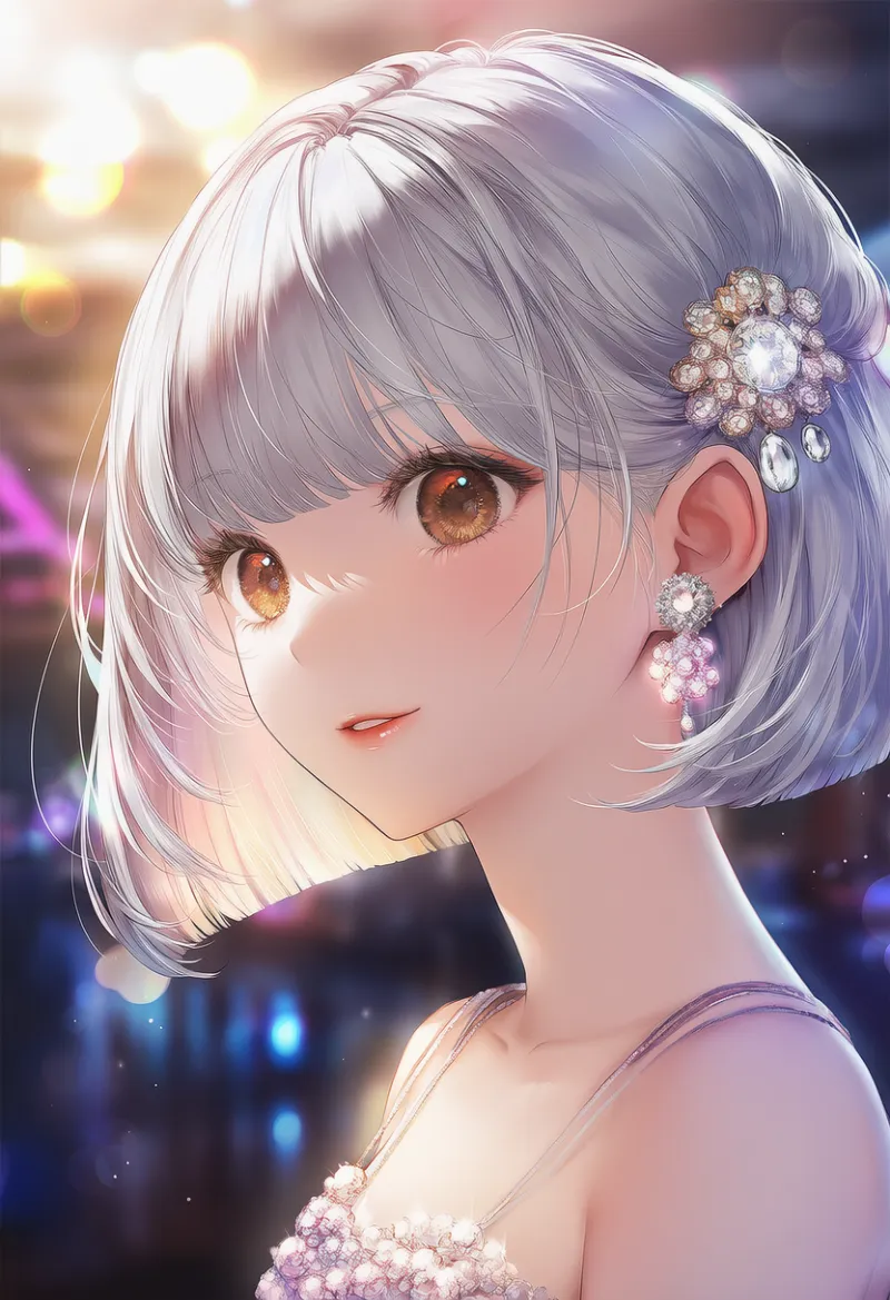 切り揃えられた毛先のプロンプト｜キャバ嬢の髪型のAIイラスト作例