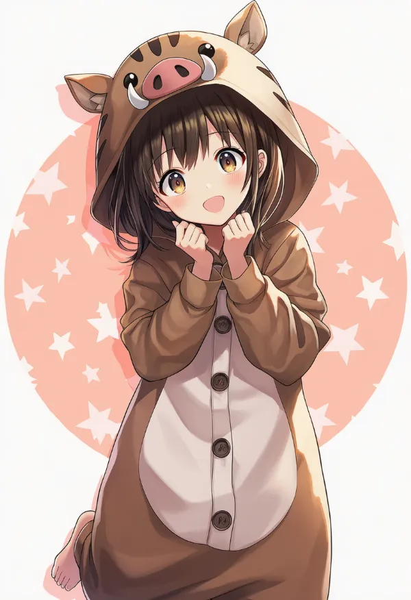 イノシシの動物コスプレのプロンプト｜AIイラスト