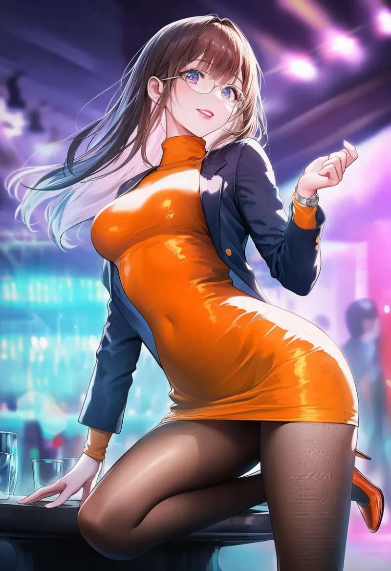 オフィスタイプのボディコンドレスのプロンプトとAIイラスト作例