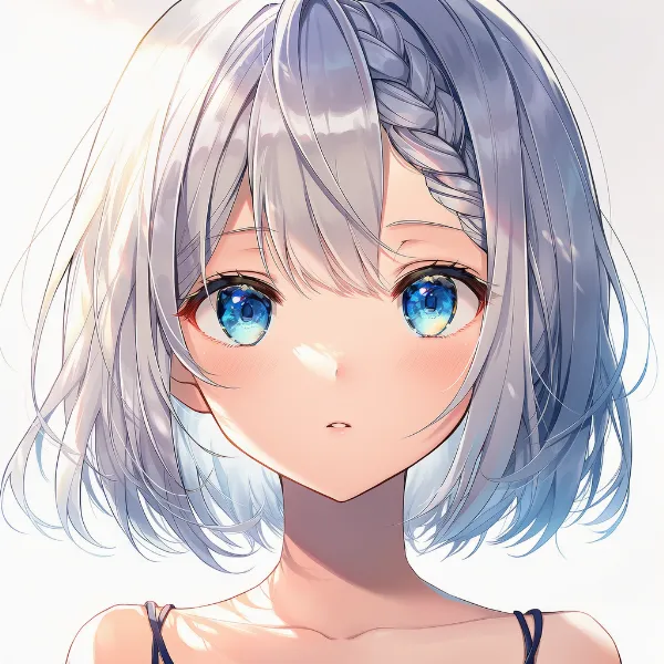 編み込み前髪|髪型プロンプト