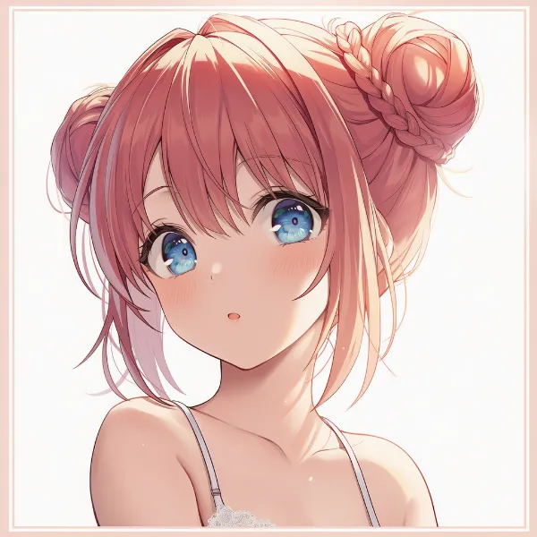 編み込みお団子|髪型プロンプト