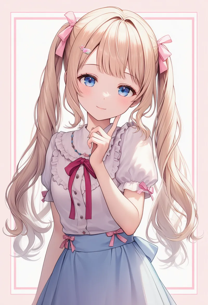 明るいパステルカラーの服｜ゆめかわいいコーデのプロンプト（AIイラスト）