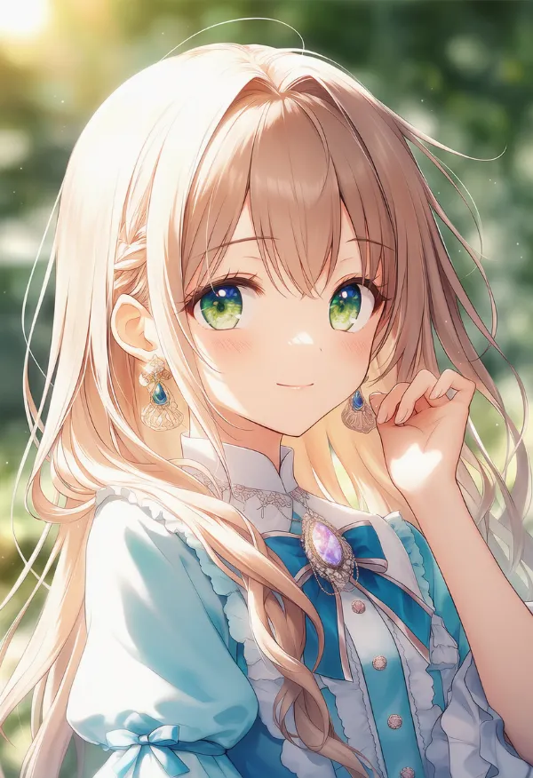 お嬢様ファッション|ブローチのプロンプトとAIイラスト