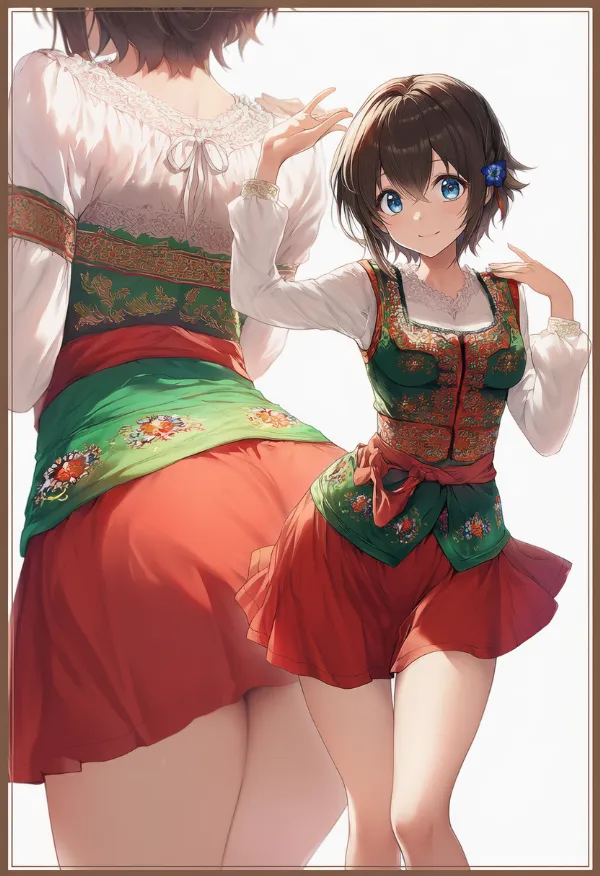 ブルガリアの民族衣装のプロンプト｜AIイラスト作例