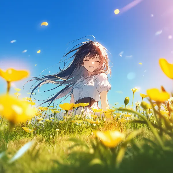 キンポウゲのプロンプト紹介｜野花・AIイラスト