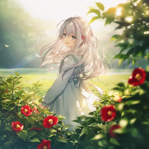 ツバキのプロンプト紹介｜多年草の花・AIイラスト