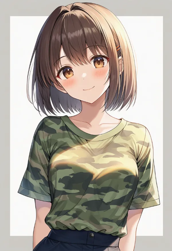 迷彩柄の服プロンプト｜AIイラスト