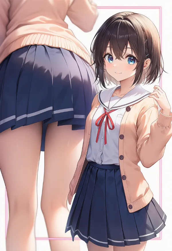 カーディガンの服装プロンプト|AIイラスト