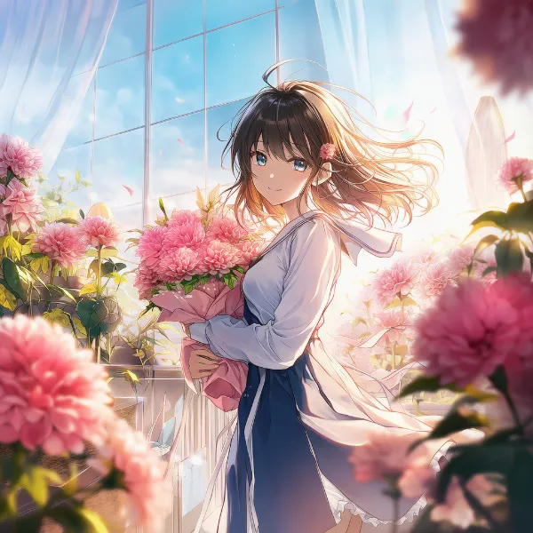 カーネーションのプロンプト紹介｜多年草の花・AIイラスト