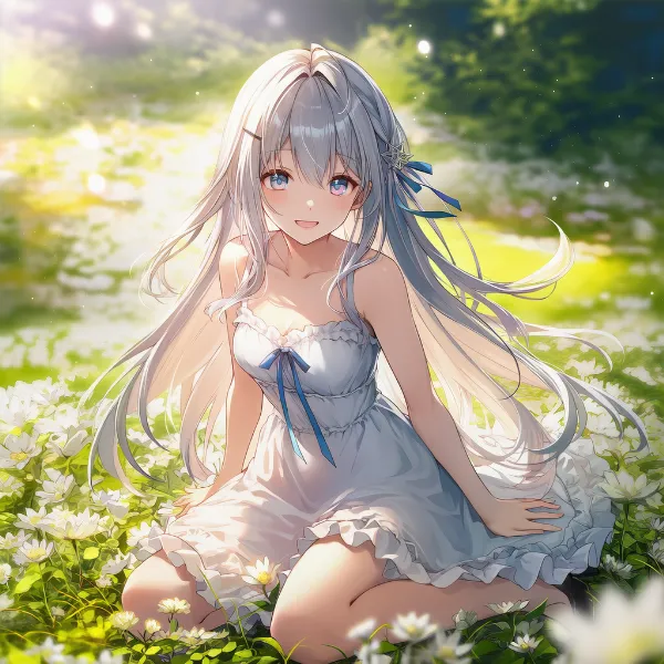 シロミミナグサのプロンプト紹介｜野花・AIイラスト