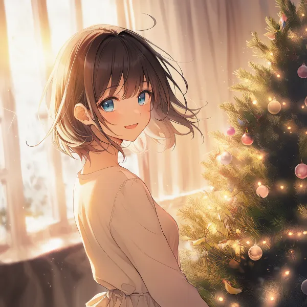 クリスマスツリーのプロンプト紹介｜樹木のAIイラスト