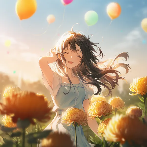 菊のプロンプト紹介｜多年草の花・AIイラスト