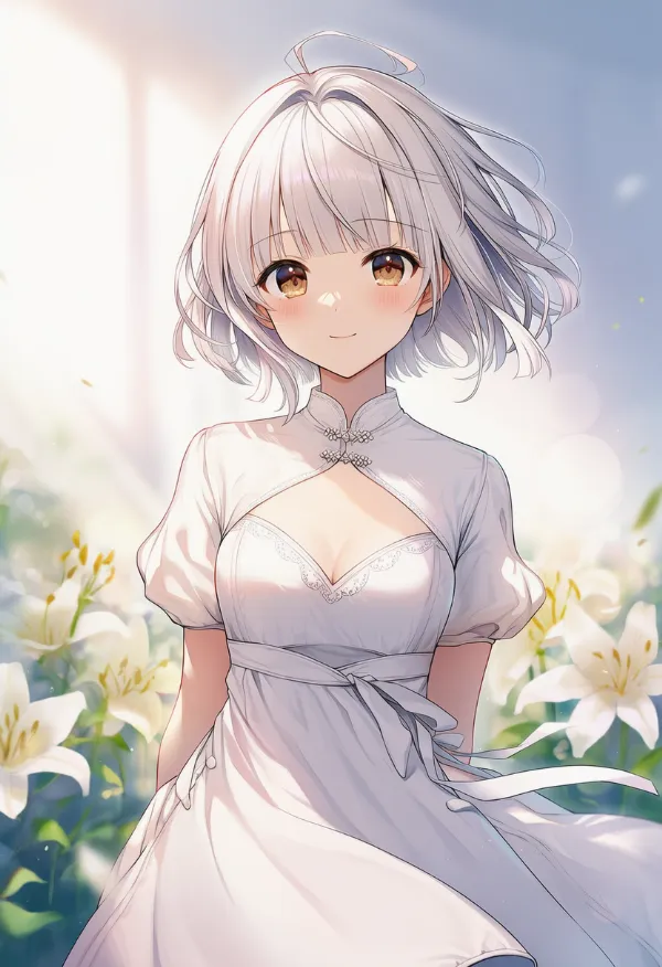 胸の谷間部分をカットアウトした服のプロンプトとAIイラスト