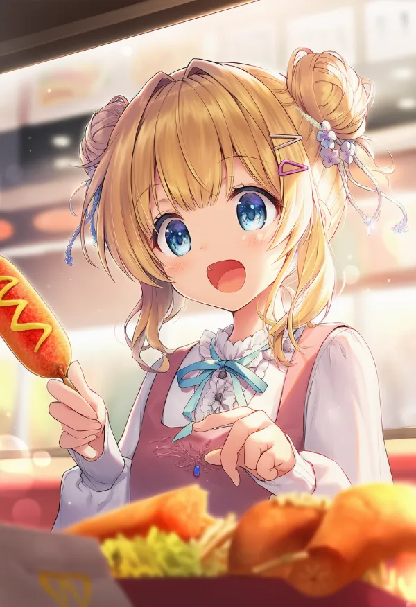 コーンドッグのAIイラスト｜プロンプト紹介