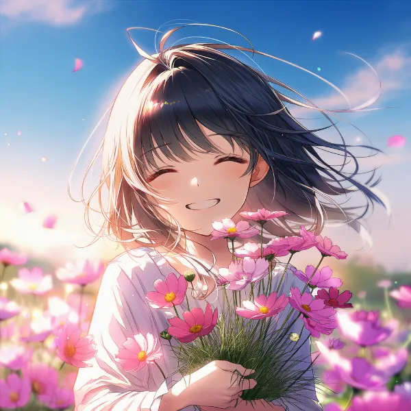 コスモスのプロンプト紹介｜一年草の花・AIイラスト