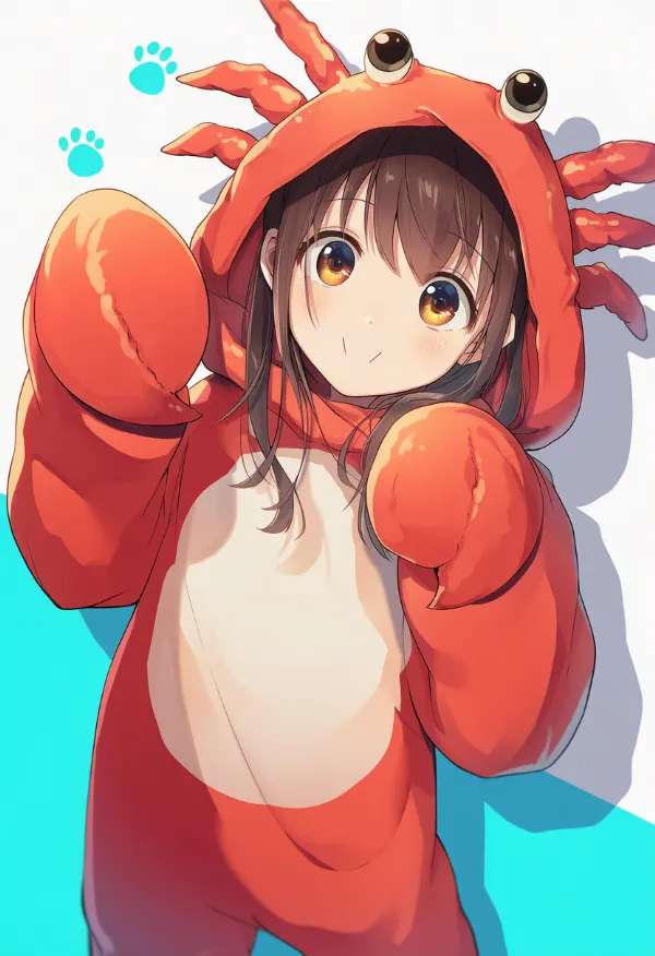 カニの動物コスプレのプロンプト｜AIイラスト