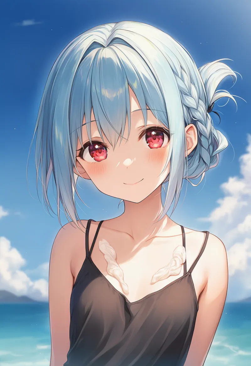 クリームが胸に付いている状態のAIイラスト｜プロンプト紹介