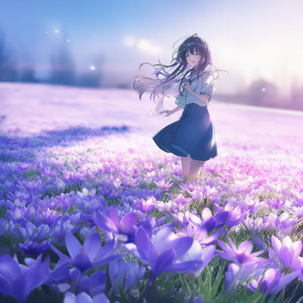 クロッカスのプロンプト紹介｜球根花・AIイラスト