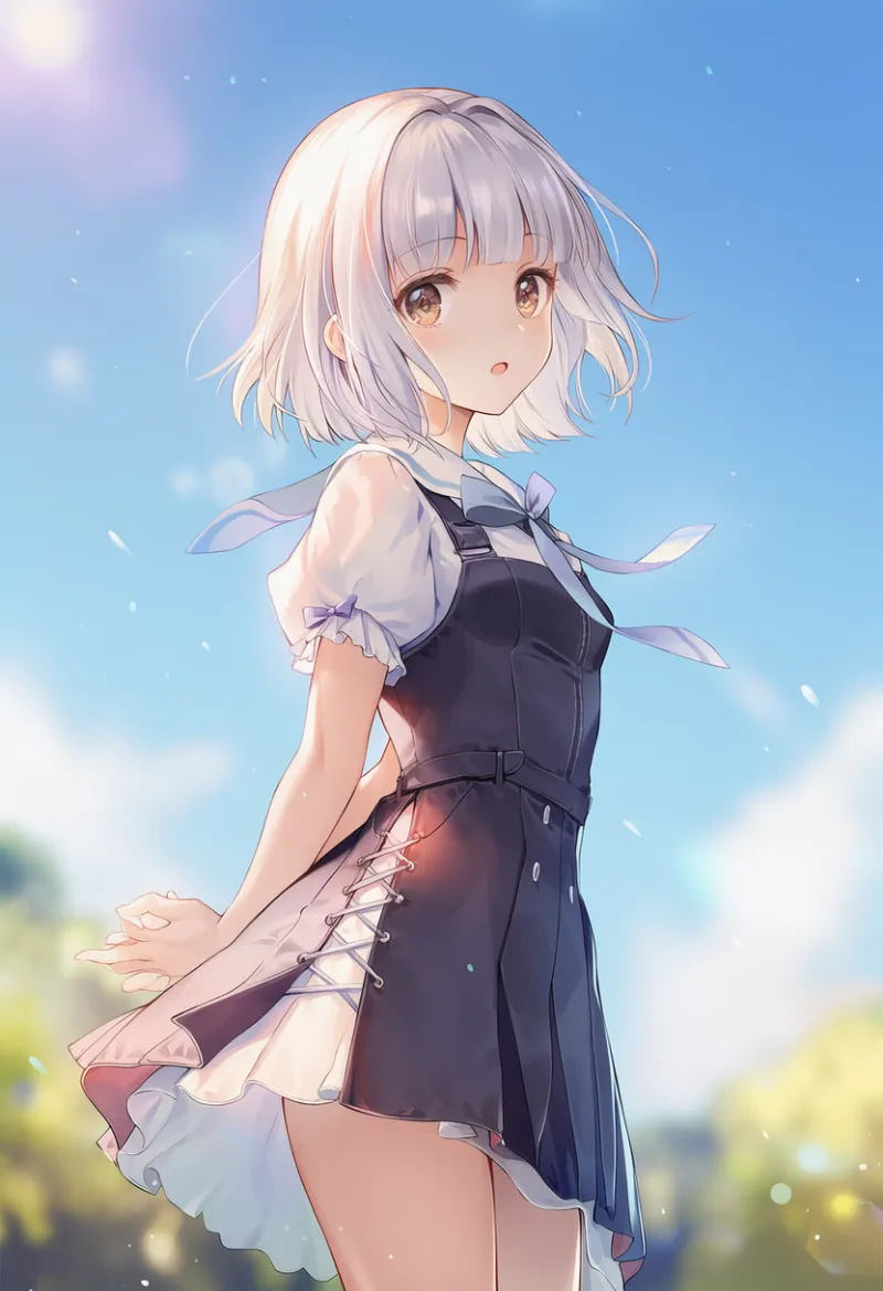 レースアップ・スリットのプロンプトとAIイラスト