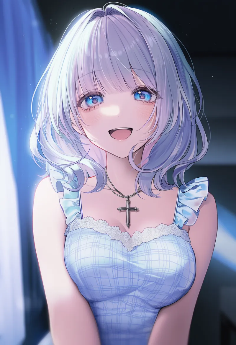 十字ネックレスのAIイラスト|病みかわいいファッションアイテムのプロンプト紹介