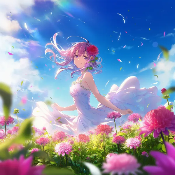 ダリアのプロンプト紹介｜多年草の花・AIイラスト