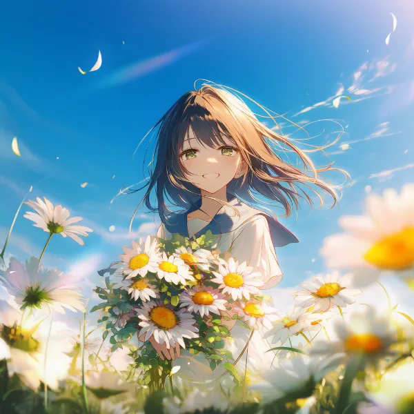 デイジーのプロンプト紹介｜野花・AIイラスト