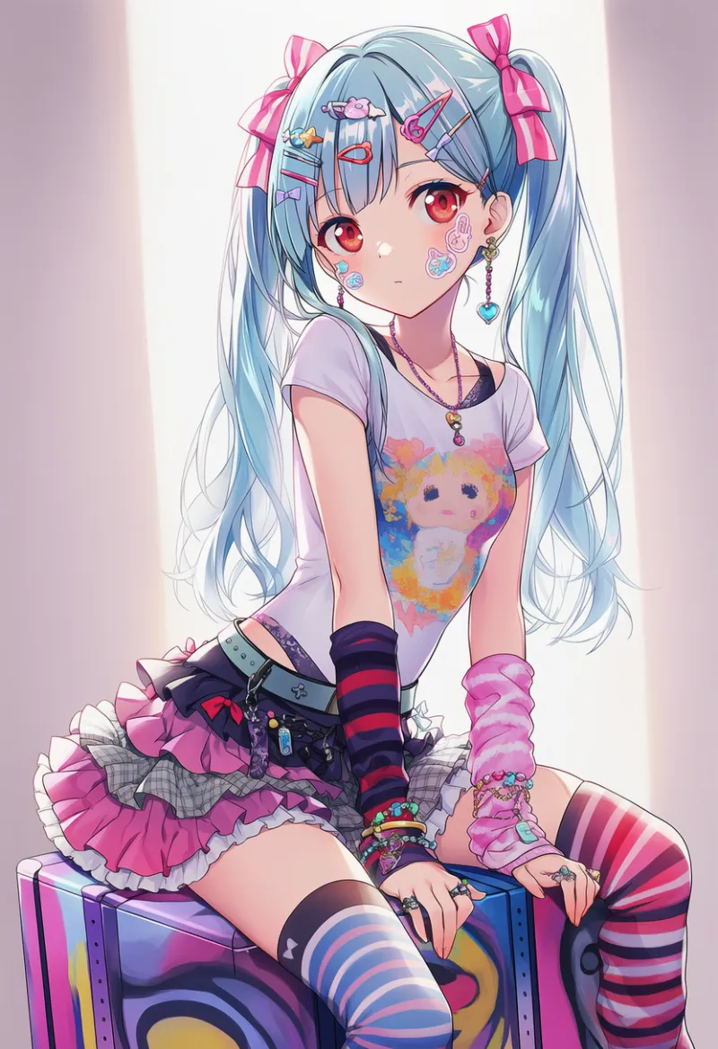 王道デコラファッションのプロンプト|AIイラスト