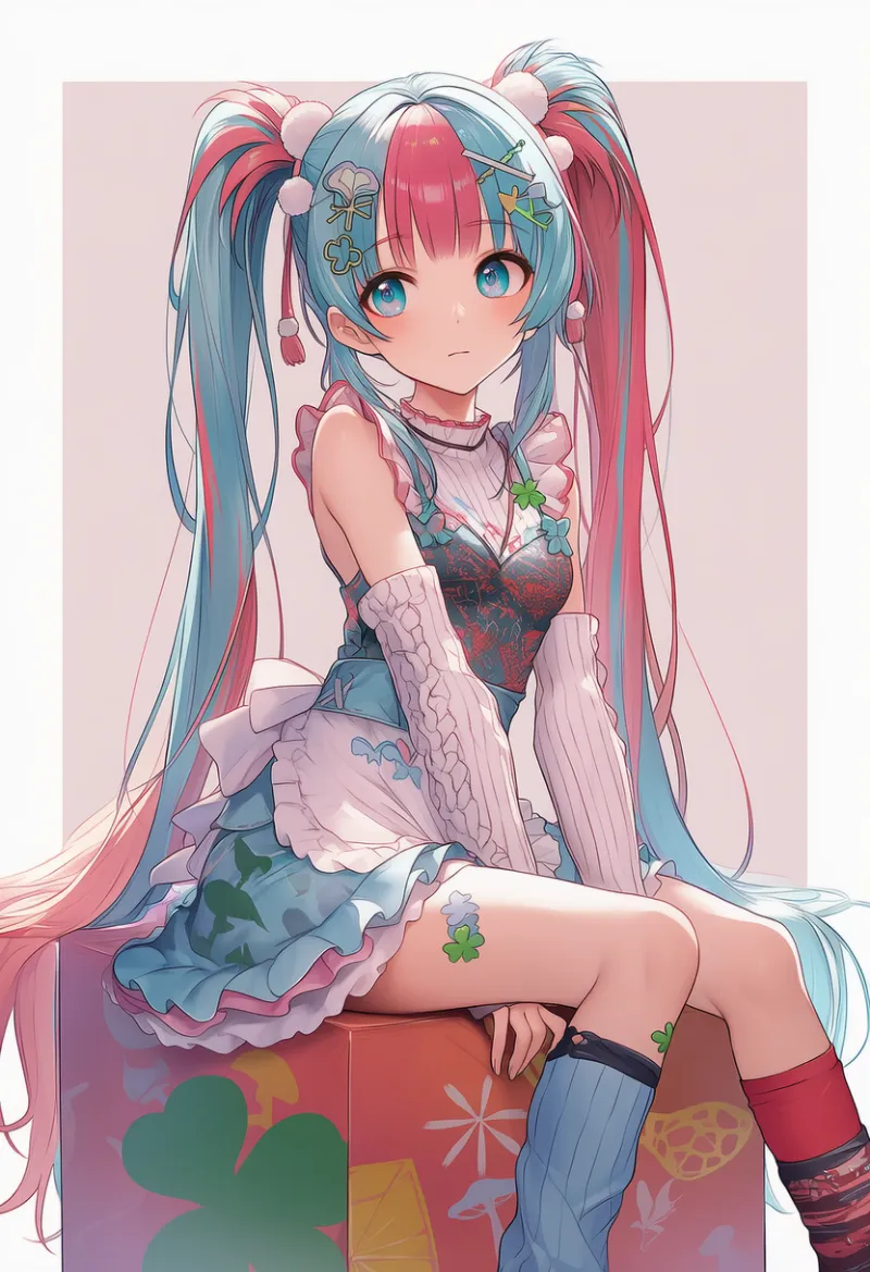 フェアリー系ミックスのデコラファッションのプロンプト|AIイラスト