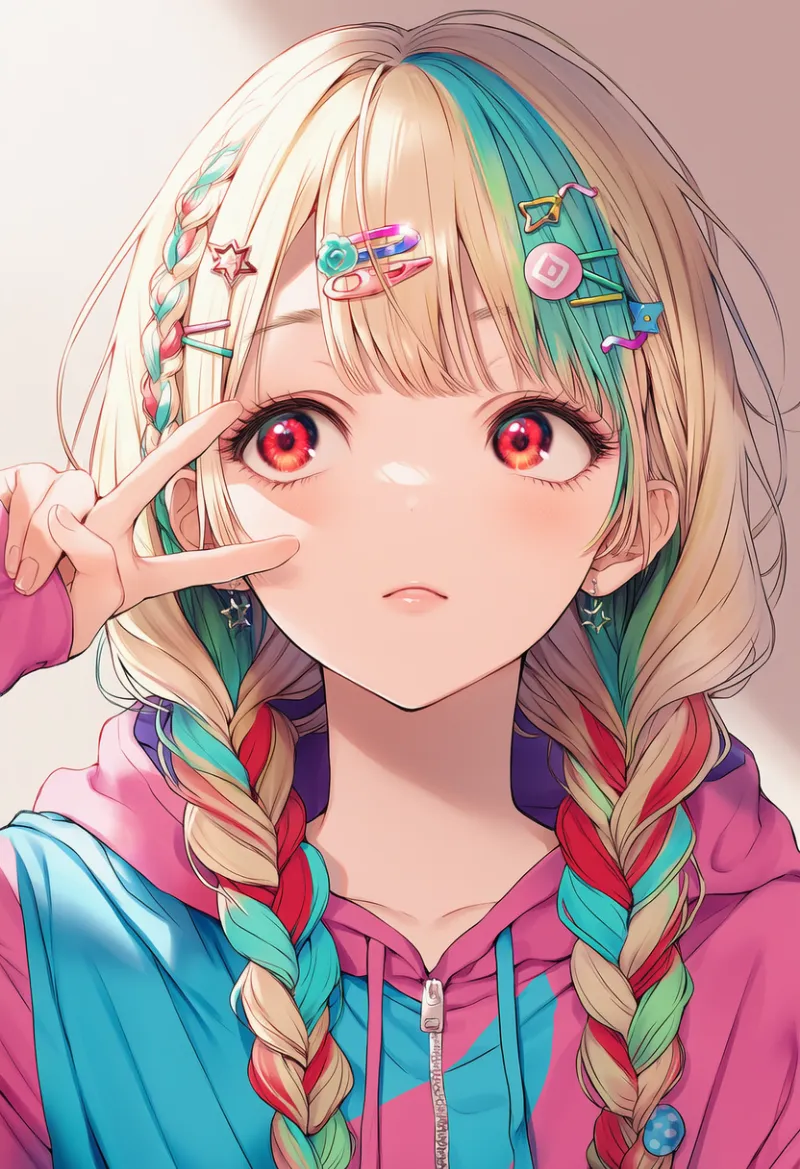 デコラファッションに合う髪型プロンプト紹介|AIイラスト