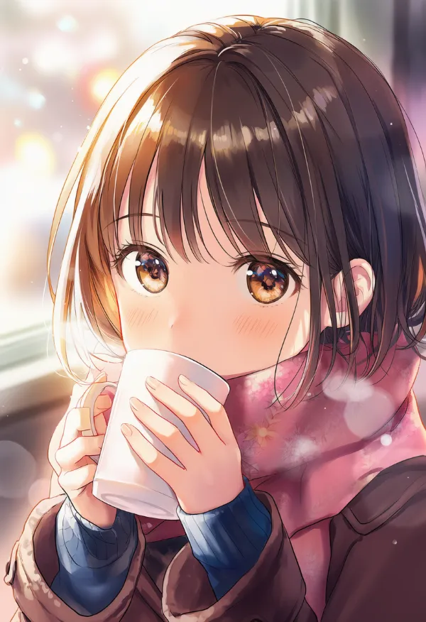 ドリンクを飲むシーンのAIイラスト|プロンプト紹介